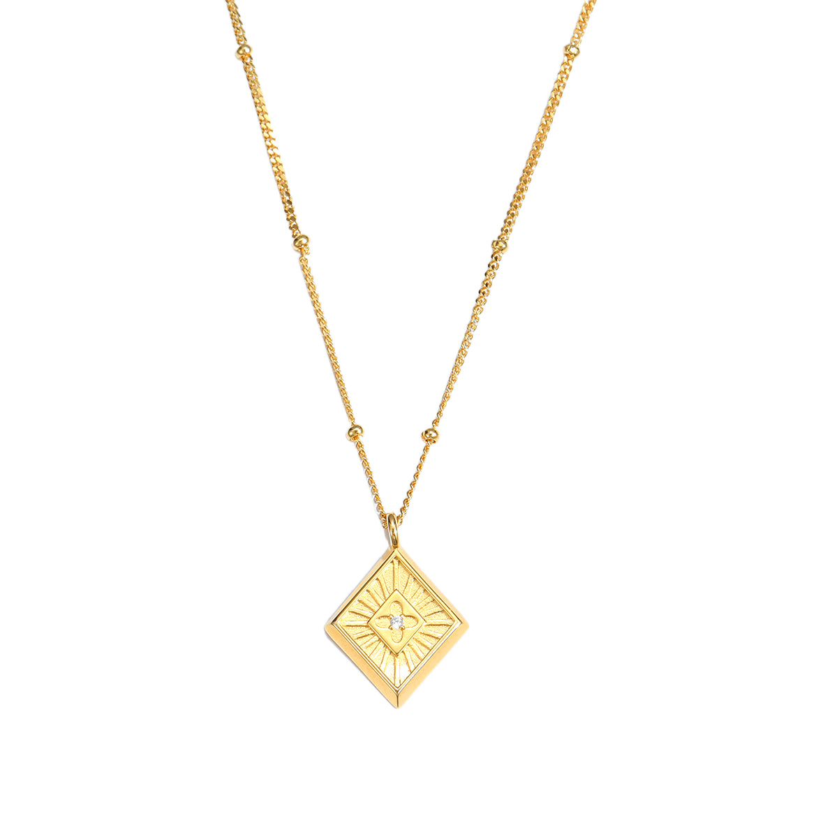 Holiday Geometry Rhombus 925 Sterling Silver Necklace
