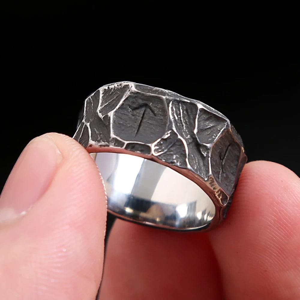 Nordic Viking Rune Ring – Vintage Stainless Steel Amulet Ring for Men Women