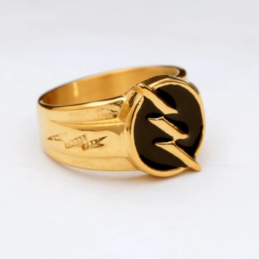 1️⃣ Lightning Ring Gold Color 316L Stainless Steel Hip Hop Ring Men Women
