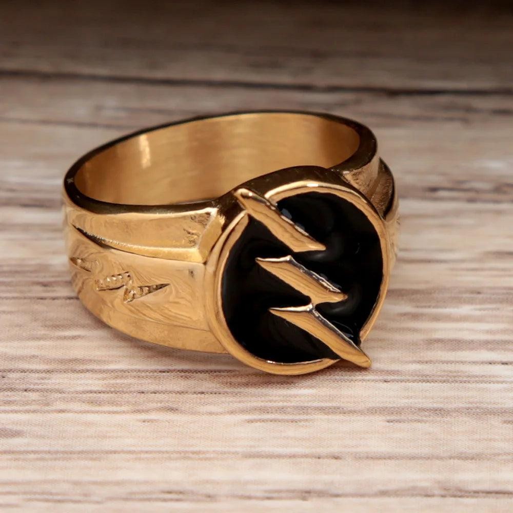 1️⃣ Lightning Ring Gold Color 316L Stainless Steel Hip Hop Ring Men Women