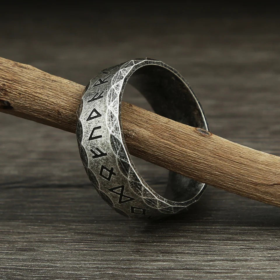 Vintage Viking Rune Ring 316L Stainless Steel – Nordic Amulet Ring Unisex