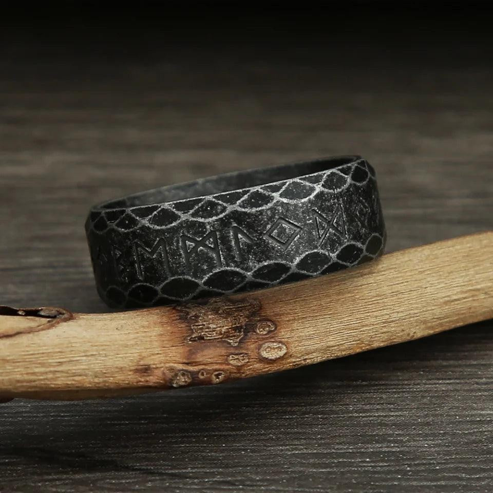 Vintage Viking Rune Ring 316L Stainless Steel – Nordic Amulet Ring Unisex