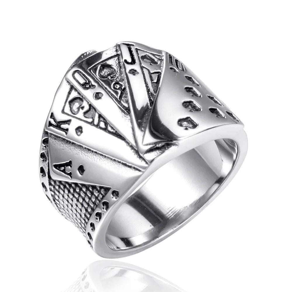 TOGA PULLACN Stainless Steel Egyptian Ankh Cross Finger Rings Punk Jewelry for M