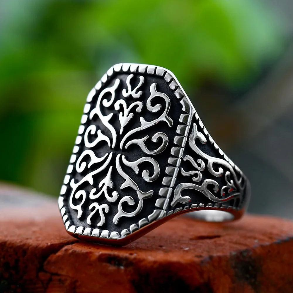 316L Stainless Steel Punk Square Flat Top Signet Ring Unisex Jewelry Gift for Me