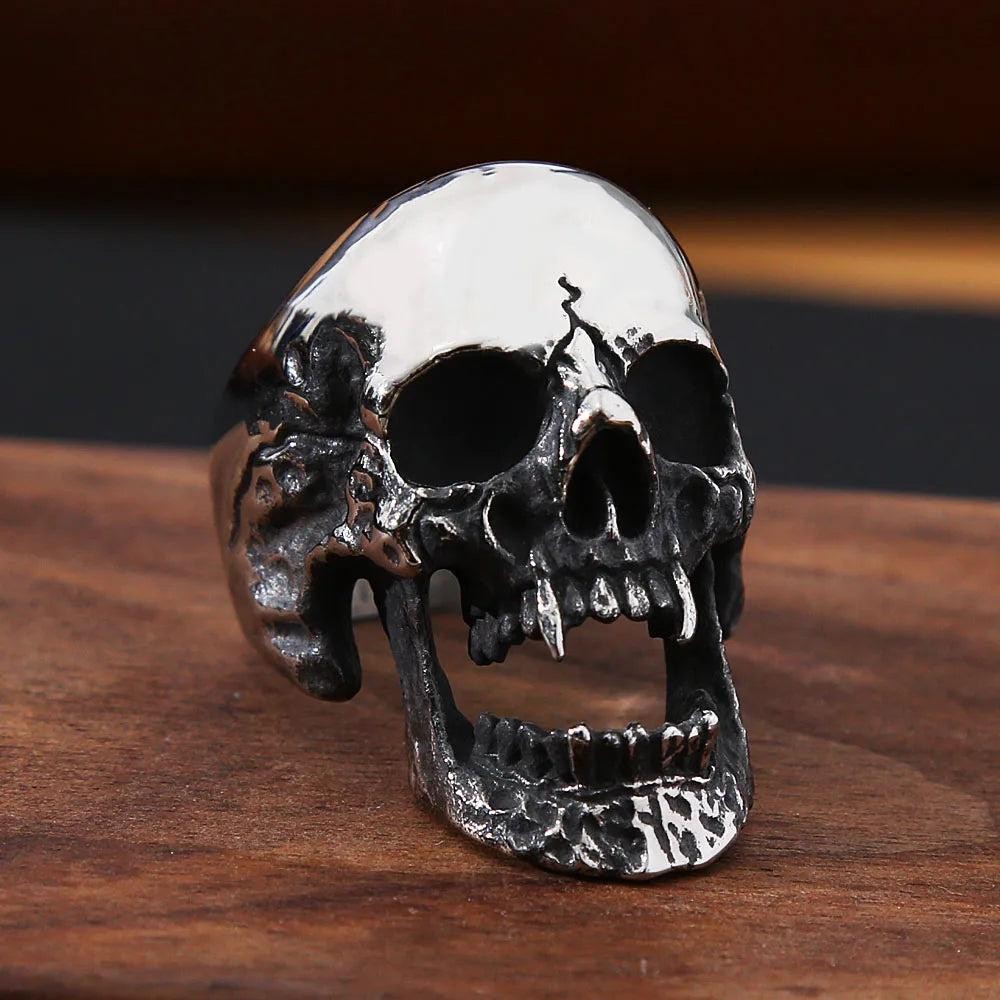 1️⃣ Jason Mask Ring Punk Horror Stainless Steel Biker Ring for Men Black Retro J