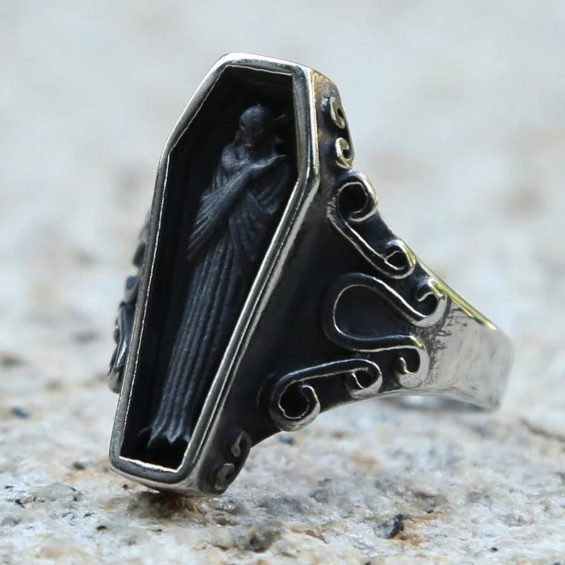 1️⃣ Simple Stainless Steel Ring Punk Hip Hop Biker Ring Men Women