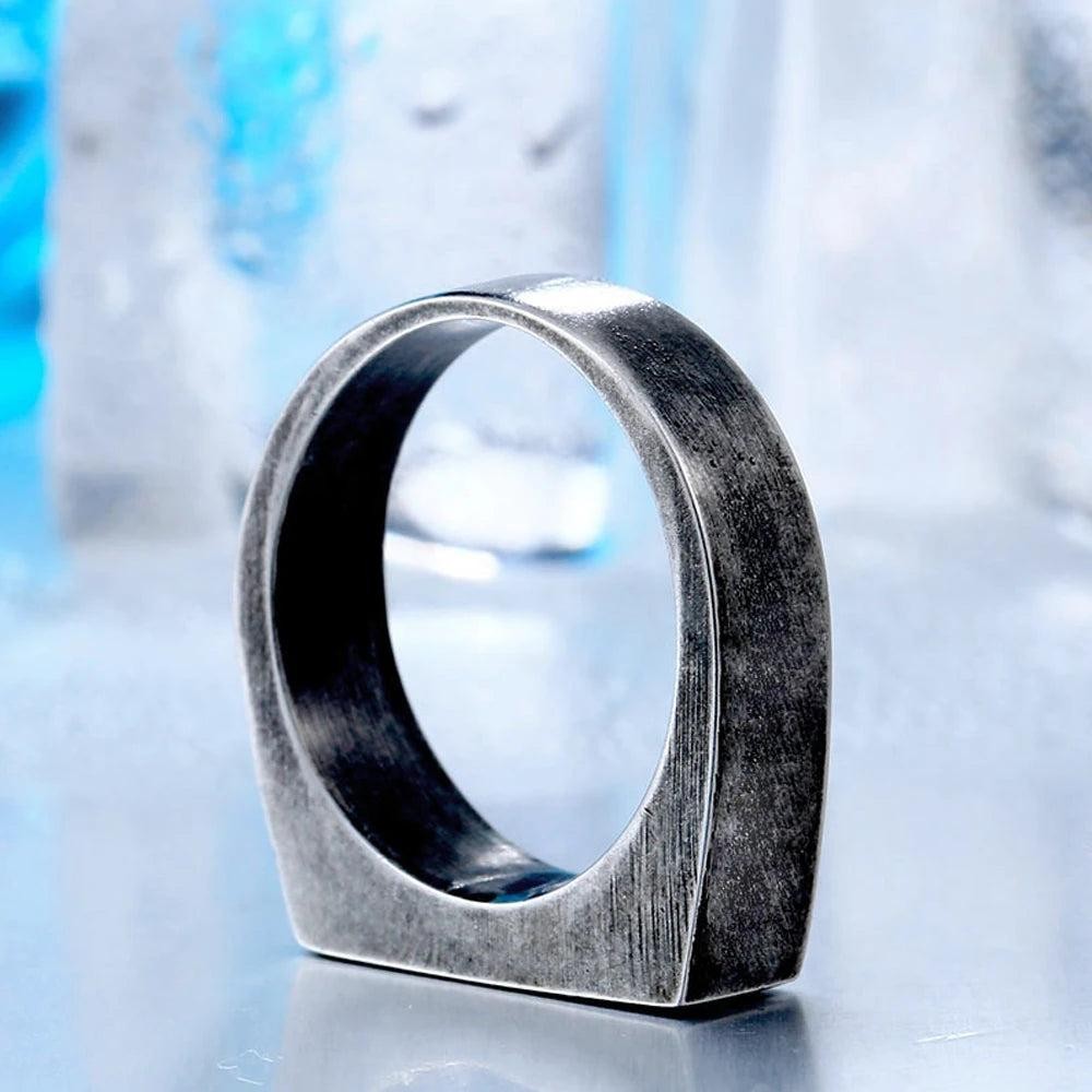 1️⃣ Simple Stainless Steel Ring Punk Hip Hop Biker Ring Men Women