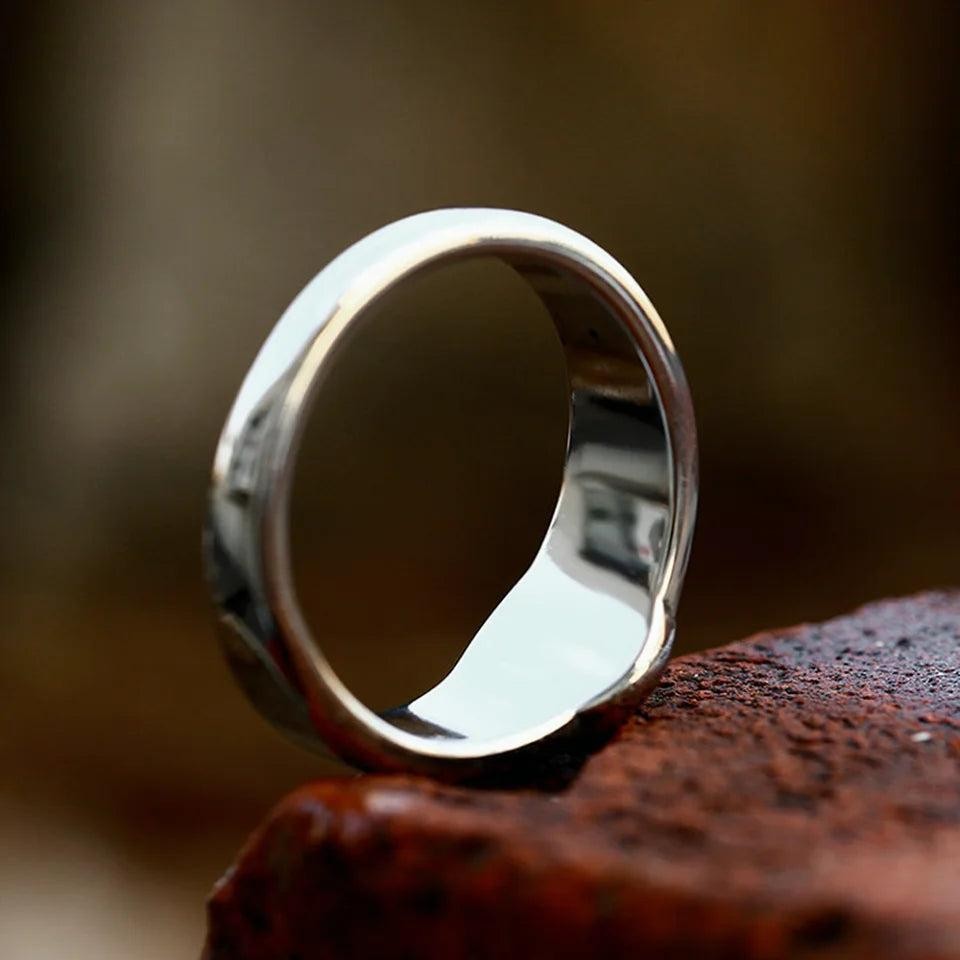 Stainless Steel Valknut Ring | Vintage Viking Nordic Amulet Ring for Men Women