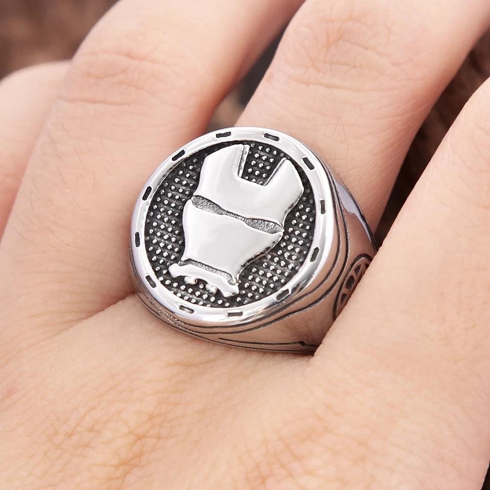 1️⃣ Movie Mask Ring 316L Stainless Steel Gothic Punk Biker Ring Men
