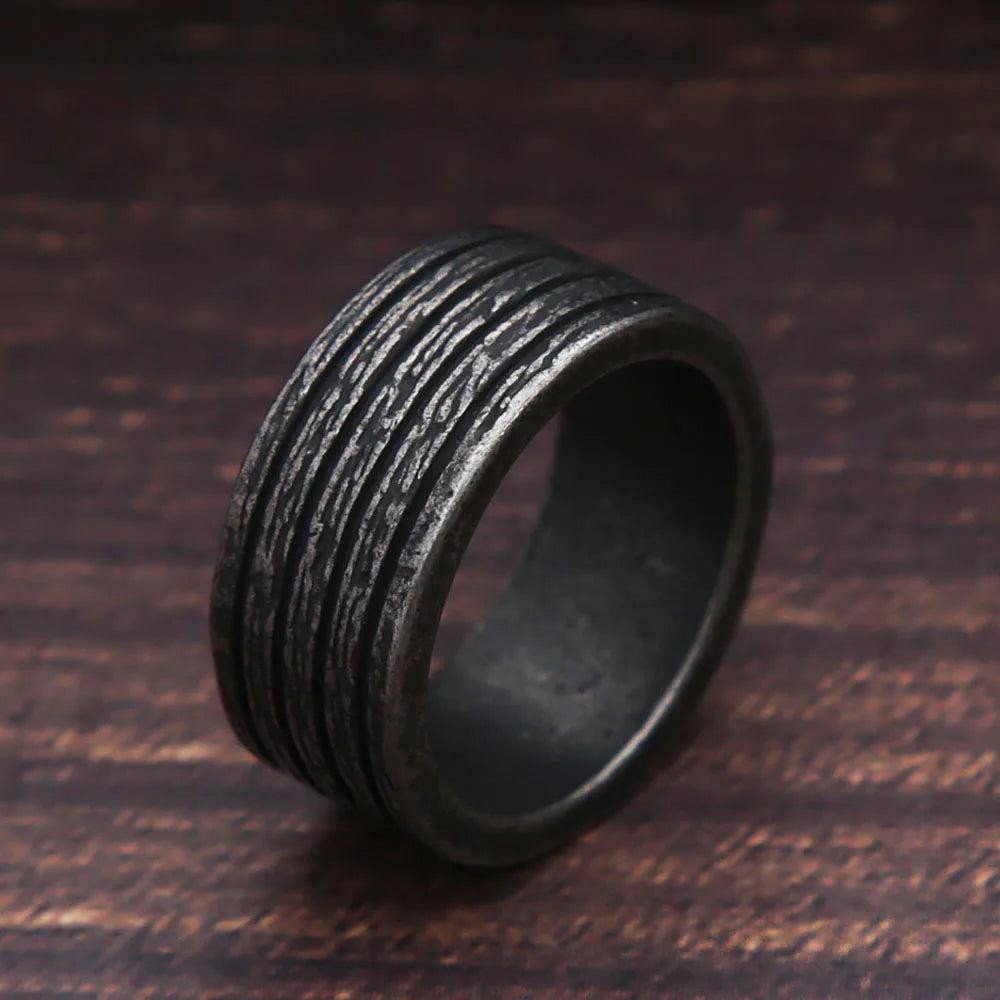 1️⃣ Simple Stainless Steel Ring Punk Hip Hop Biker Ring Men Women