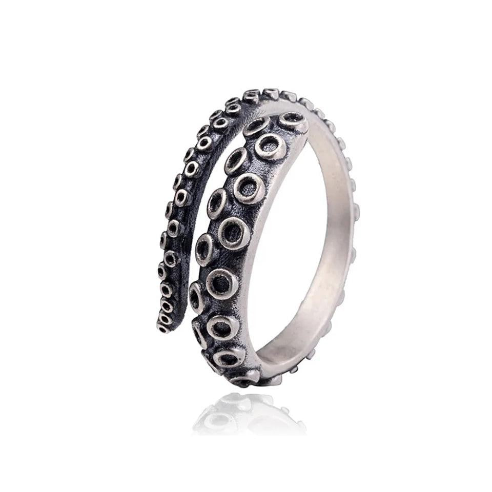 Gothic Octopus Tentacle Ring 316L Stainless Steel – Pirate Punk Biker Ring