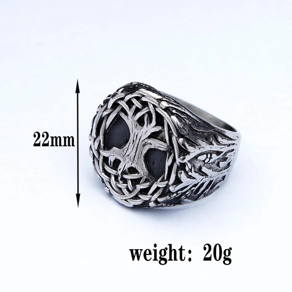 1️⃣ Viking Tree of Life Ring Nordic Celtic Knot Stainless Steel Ring Men