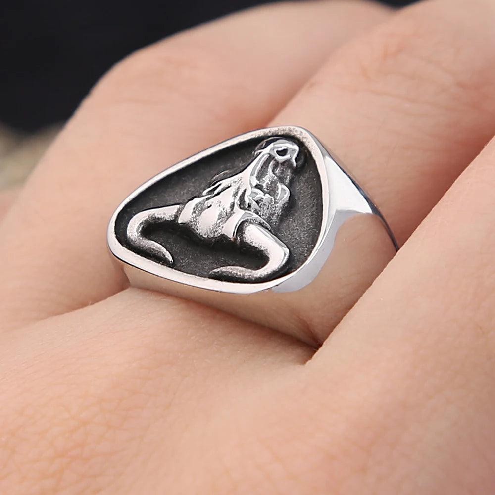 316L Stainless Steel Bull Head Ring | Spanish Matador Animal Ring for Men Women