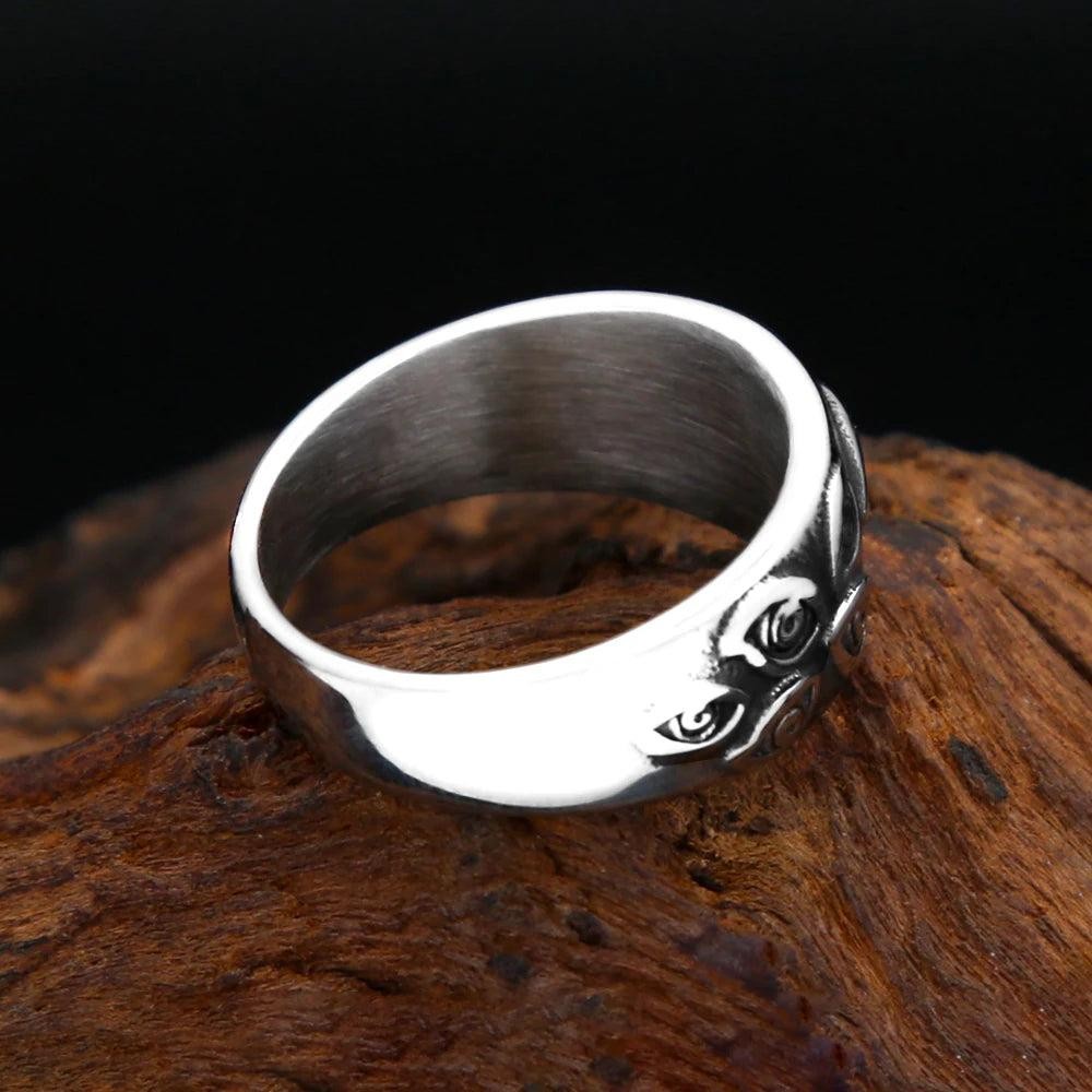 Devil’s Eye Stainless Steel Ring – Gothic Carved God Eye Ring for Men Women
