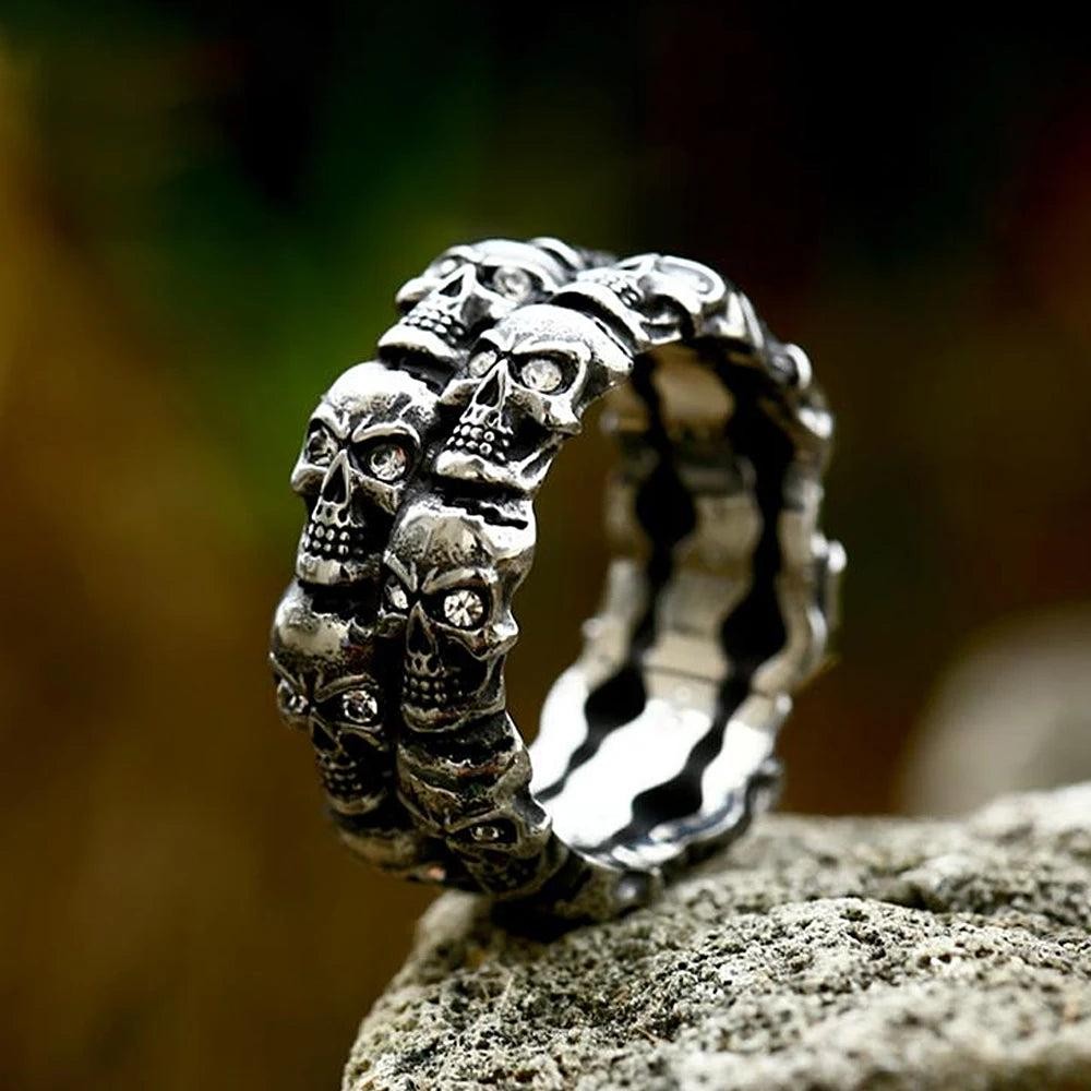 TOGA PULLACN Stainless Steel Egyptian Ankh Cross Finger Rings Punk Jewelry for M