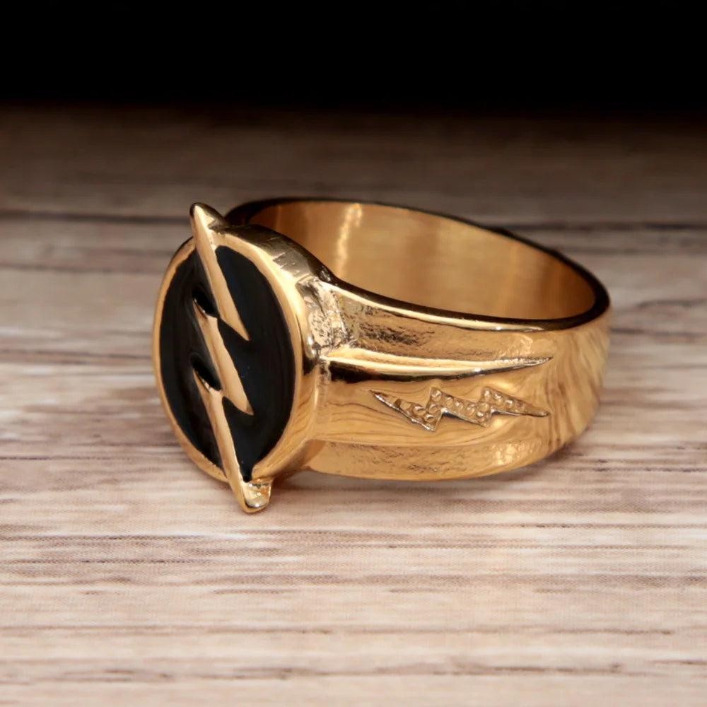 1️⃣ Lightning Ring Gold Color 316L Stainless Steel Hip Hop Ring Men Women
