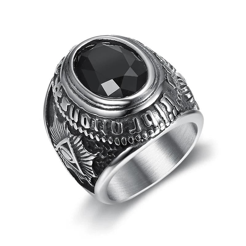 TOGA PULLACN Stainless Steel Egyptian Ankh Cross Finger Rings Punk Jewelry for M