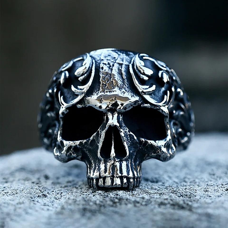 316L Stainless Steel Smile Cry Face Ring Punk Couple Ring Men Women