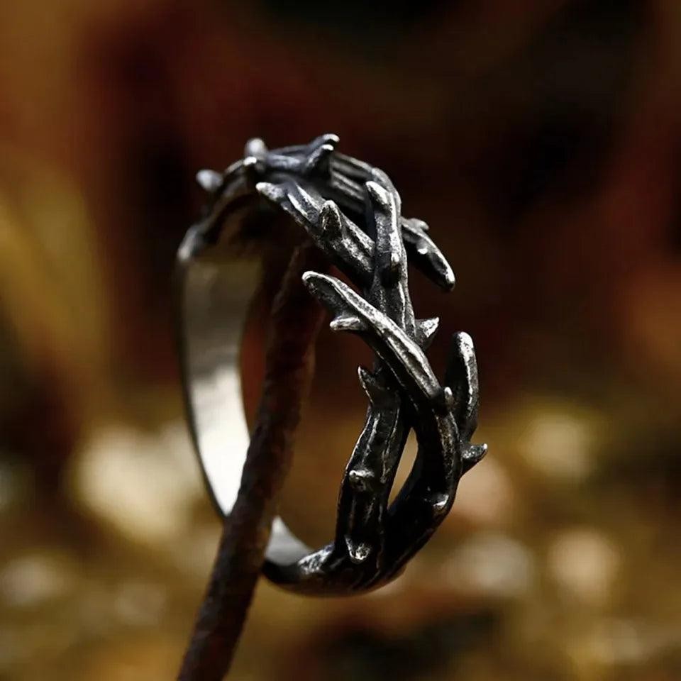 Black Jesus Crown of Thorns Ring – 316L Stainless Steel Biker Ring Unisex