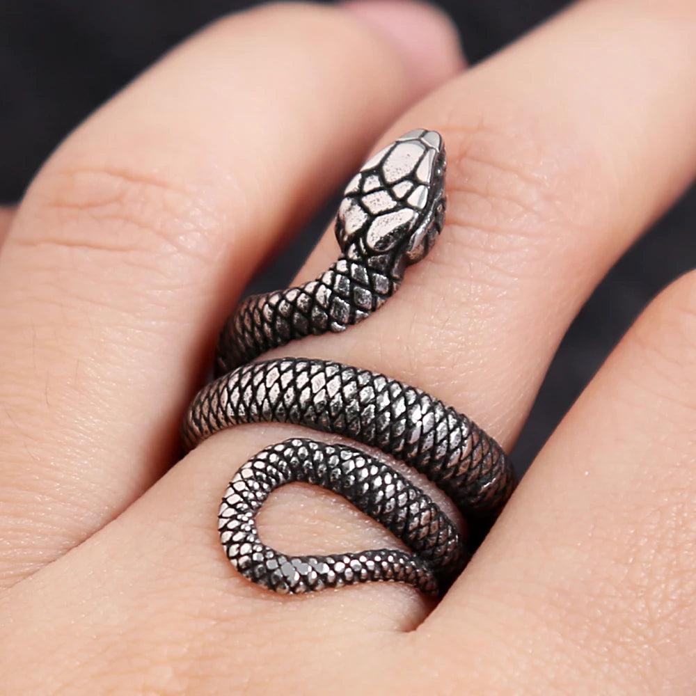 Vintage Snake Ring Stainless Steel – Punk Biker Hip Hop Animal Ring Unisex