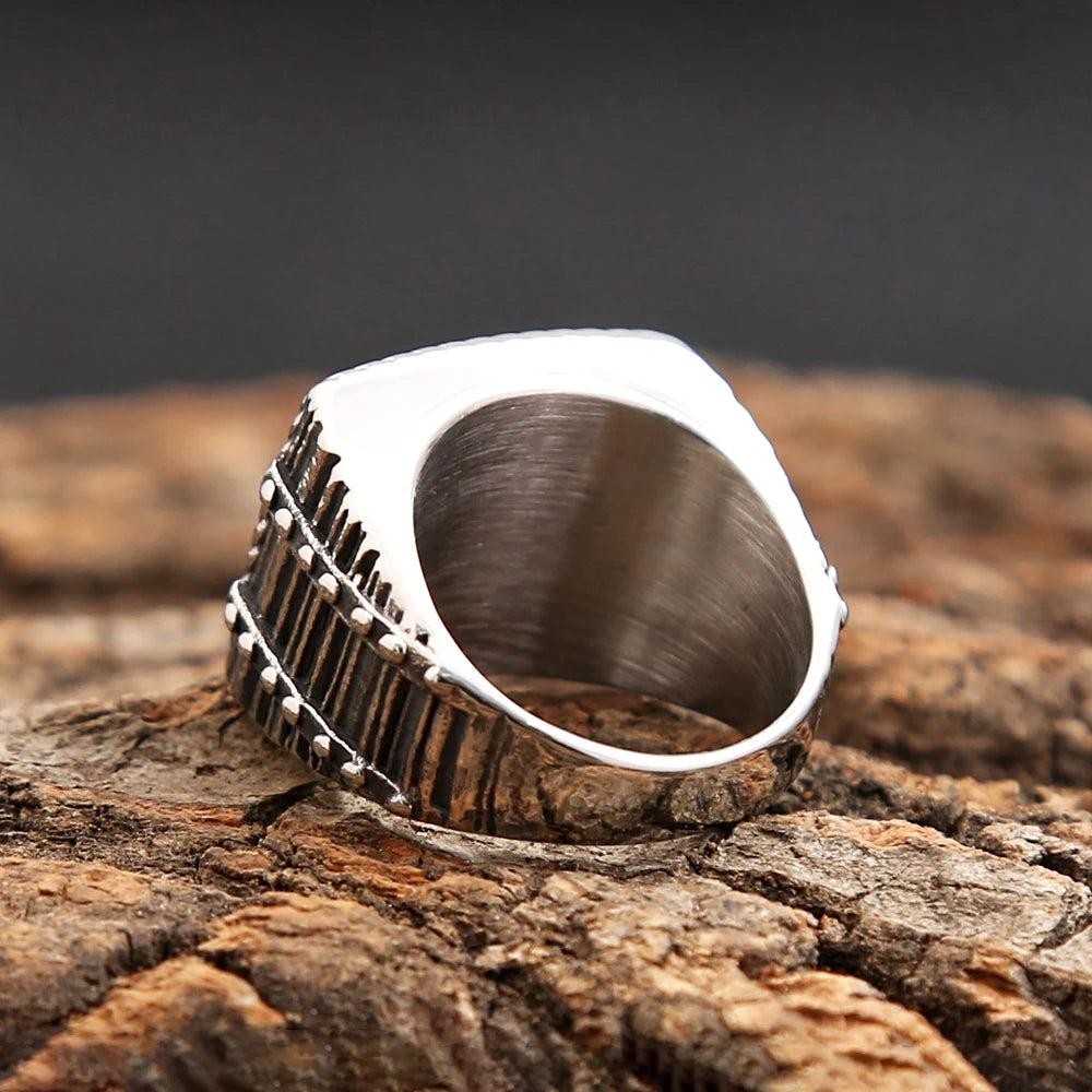 Stainless Steel Viking Pirate Ship Ring Sailboat Sailor Amulet Ring Men