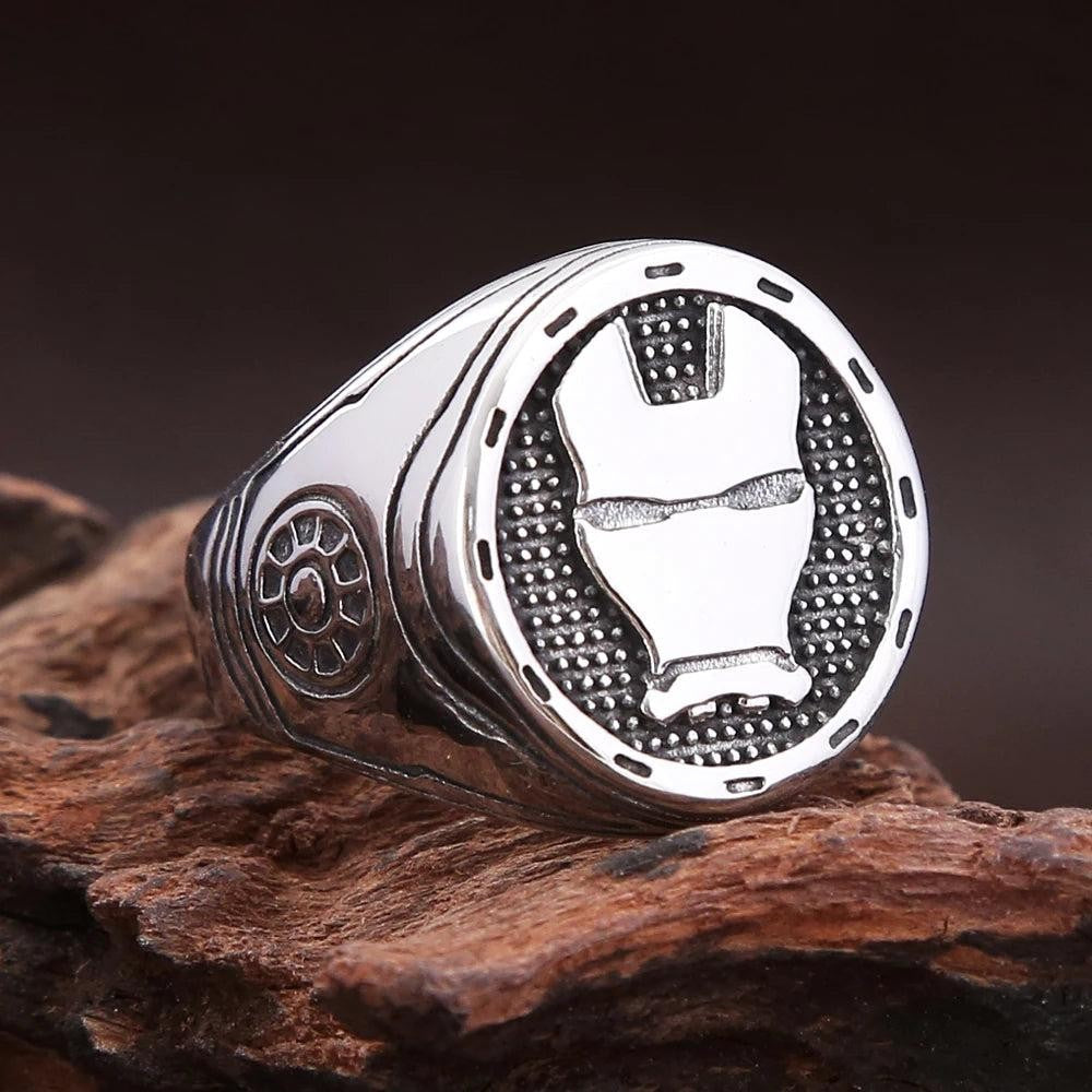 1️⃣ Movie Mask Ring 316L Stainless Steel Gothic Punk Biker Ring Men