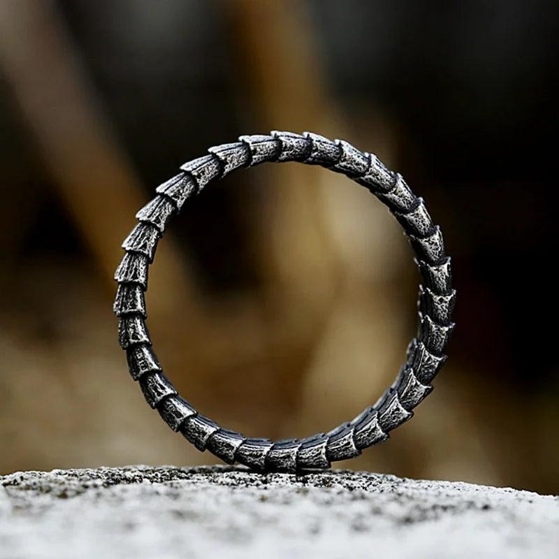 316L Stainless Steel Dragon Scale Ring | Viking Punk Hip Hop Ring for Men Women