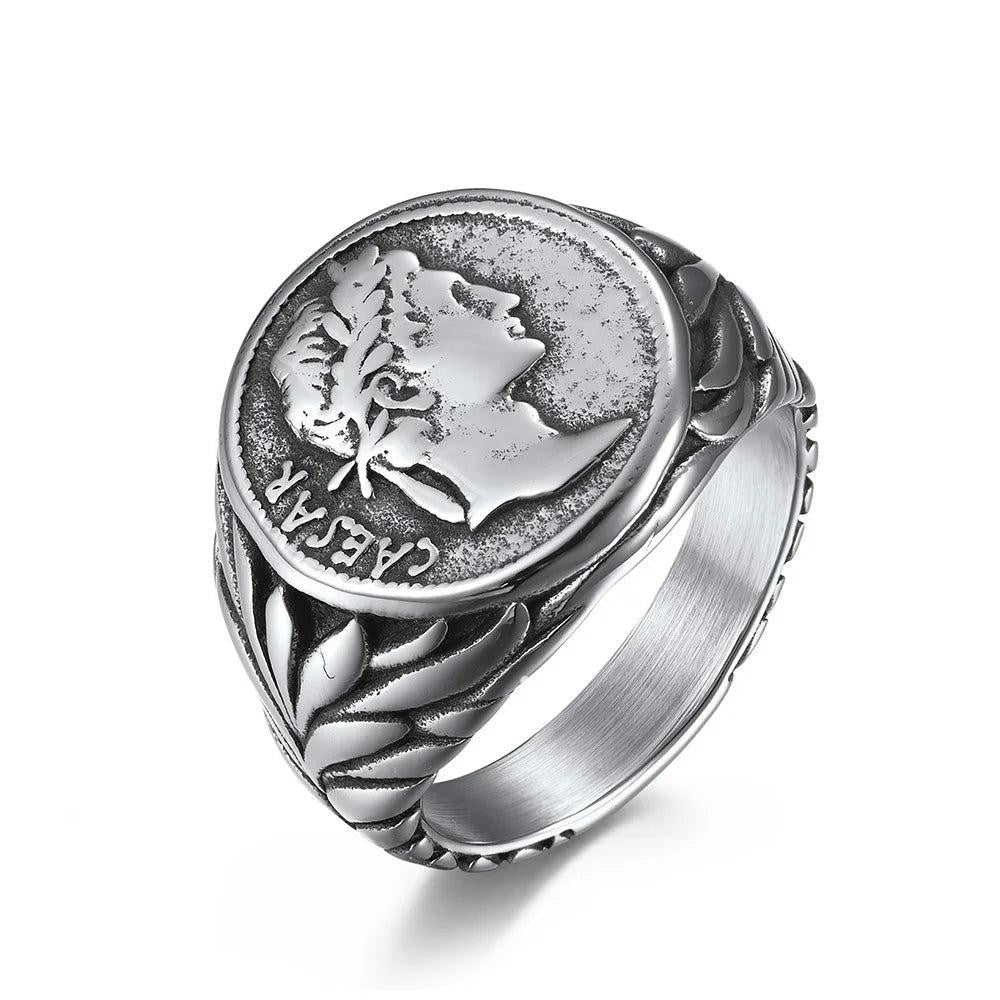 2️⃣ Creative Pattern Ring Stainless Steel Punk Fashion Ring Men Women