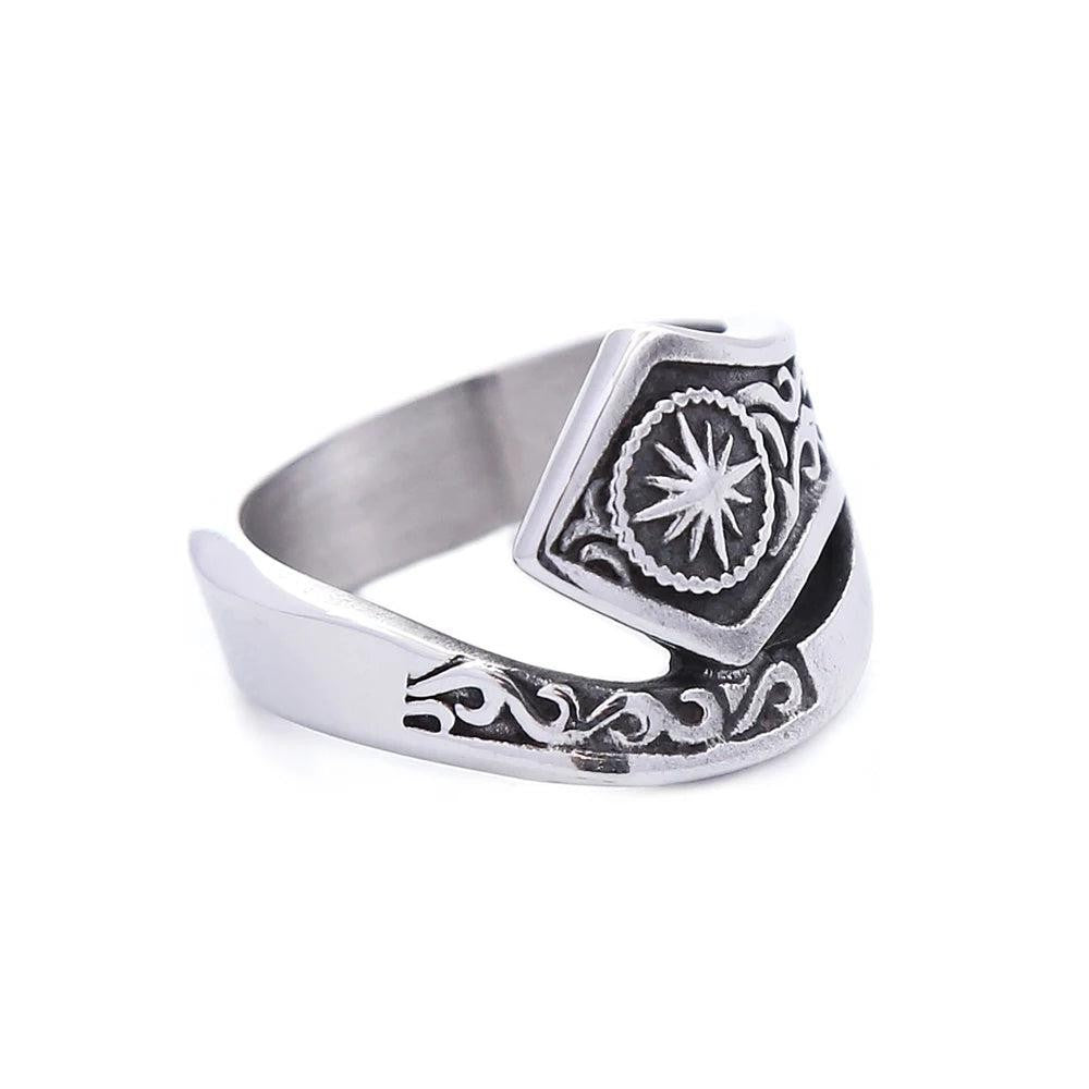 316L Stainless Steel Punk Square Flat Top Signet Ring Unisex Jewelry Gift for Me