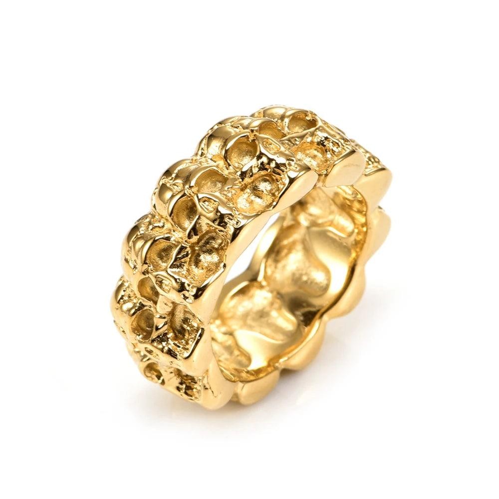 Vintage Skull Ring 316L Stainless Steel – Punk Hip Hop Skull Ring for Men Women