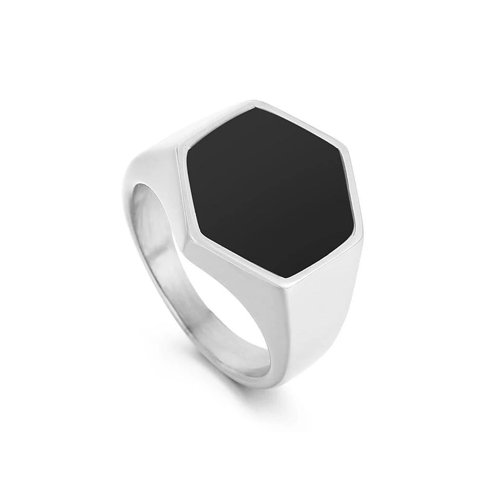 1️⃣ Simple Stainless Steel Ring Punk Hip Hop Biker Ring Men Women
