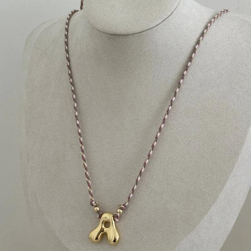Handmade Stainless Steel Balloon Initial Necklace A-Z Letter Gothic Jewelry Gift