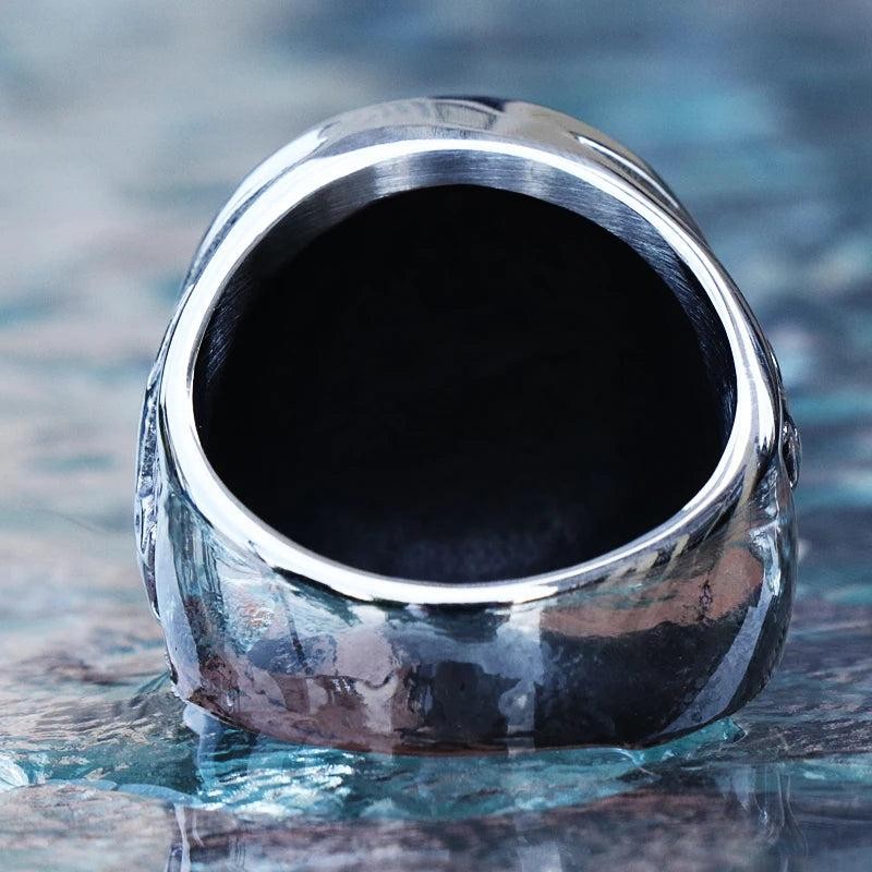 1️⃣ Viking Wolf Ring Stainless Steel Nordic Biker Animal Ring for Men