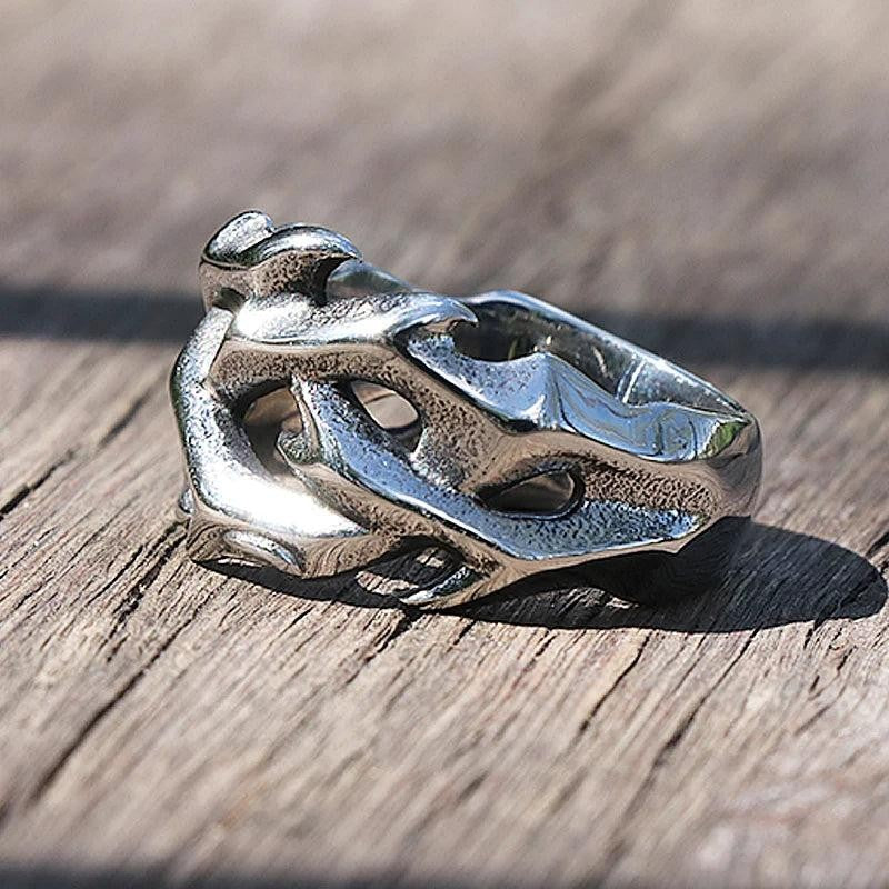 1️⃣ Crown of Thorns Ring Stainless Steel Gothic Biker Ring Men Women