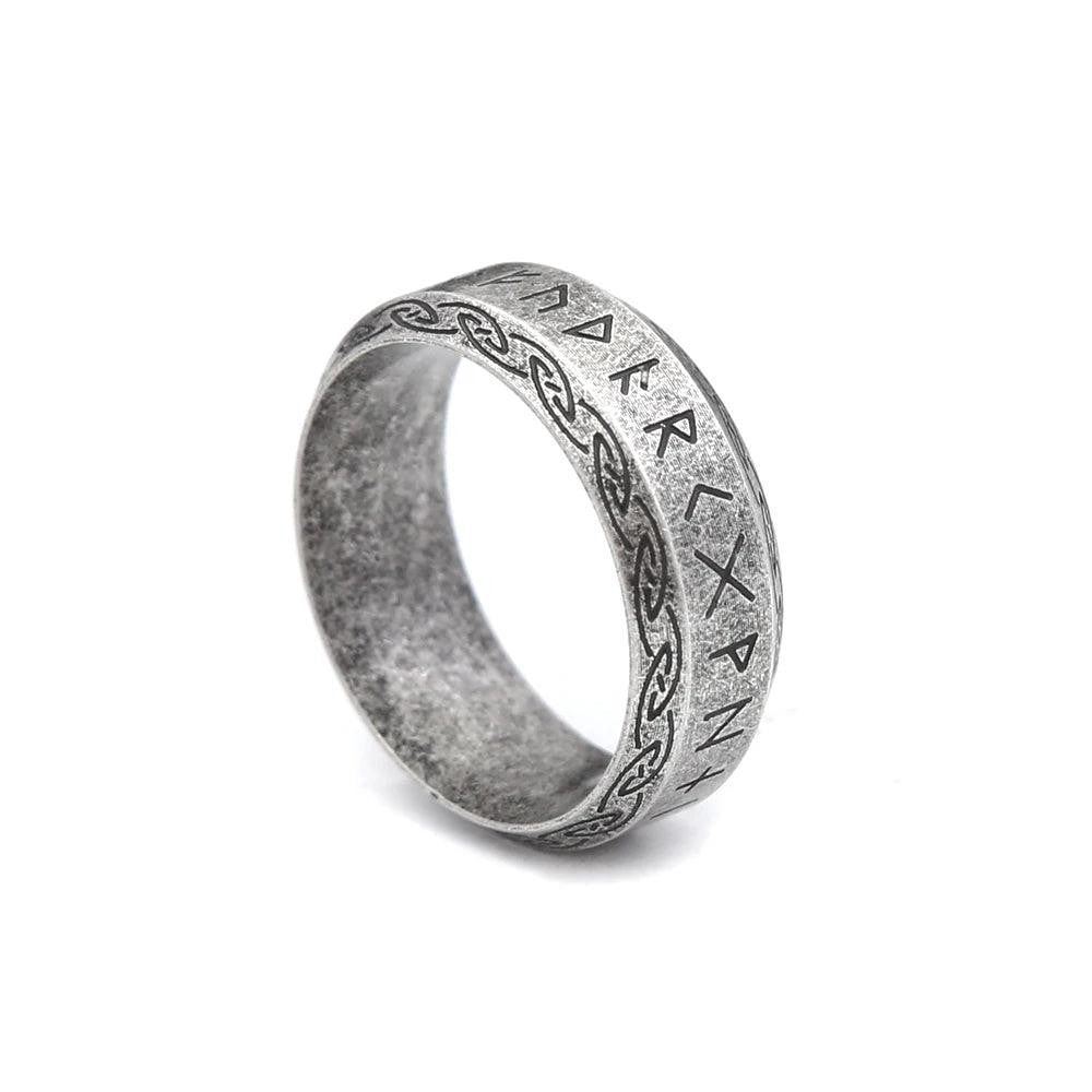 316L Stainless Steel Viking Rune Ring Nordic Celtic Knot Ring Men Women