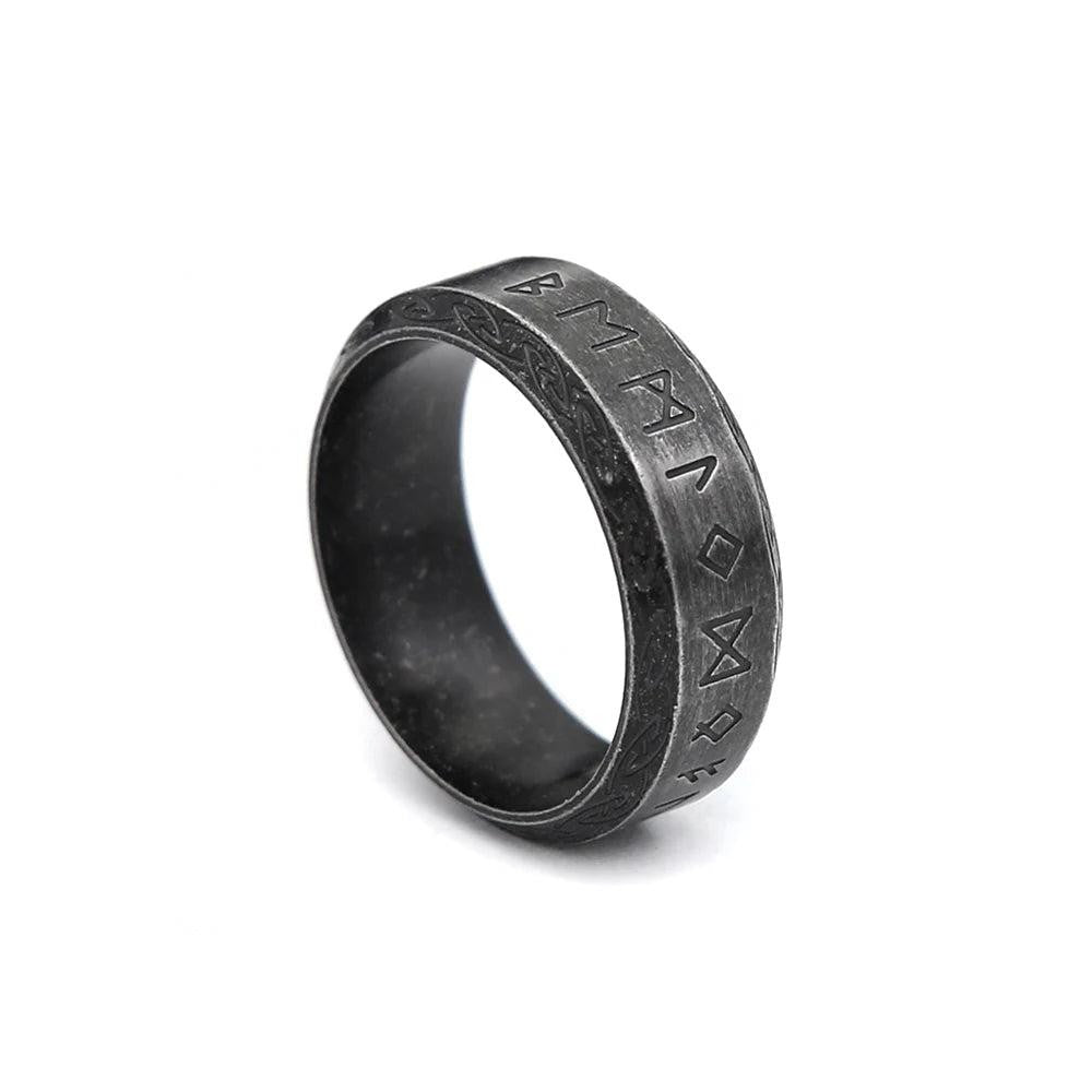 316L Stainless Steel Viking Rune Ring Nordic Celtic Knot Ring Men Women