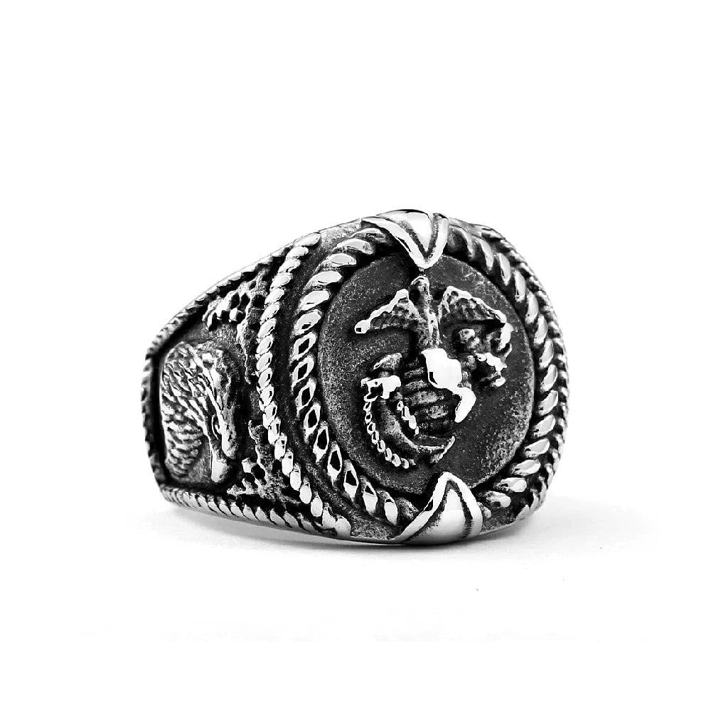 2️⃣ Creative Pattern Ring Stainless Steel Punk Fashion Ring Men Women