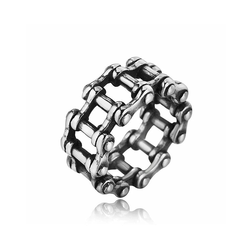 1️⃣ Simple Stainless Steel Ring Punk Hip Hop Biker Ring Men Women
