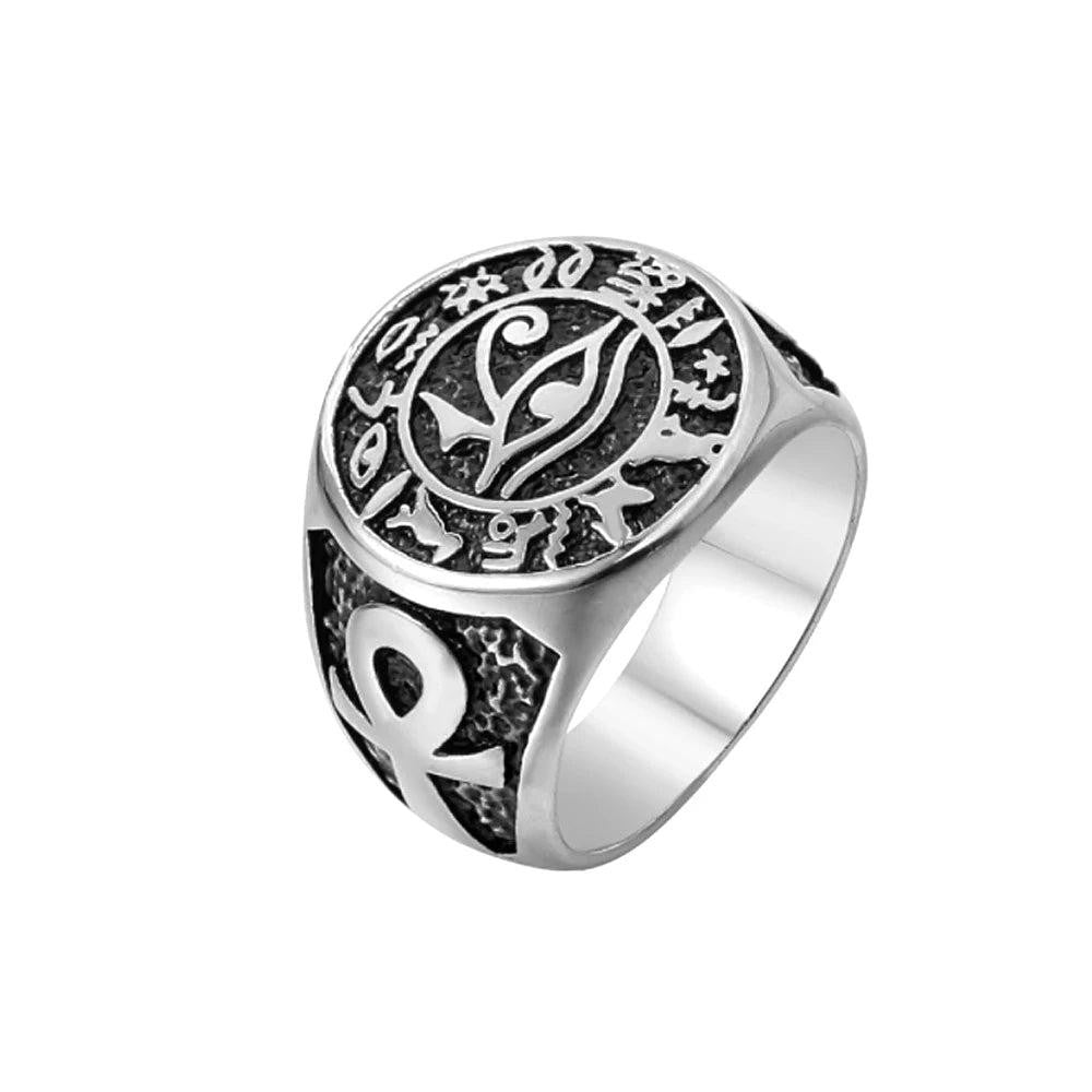 2️⃣ Creative Pattern Ring Stainless Steel Punk Fashion Ring Men Women