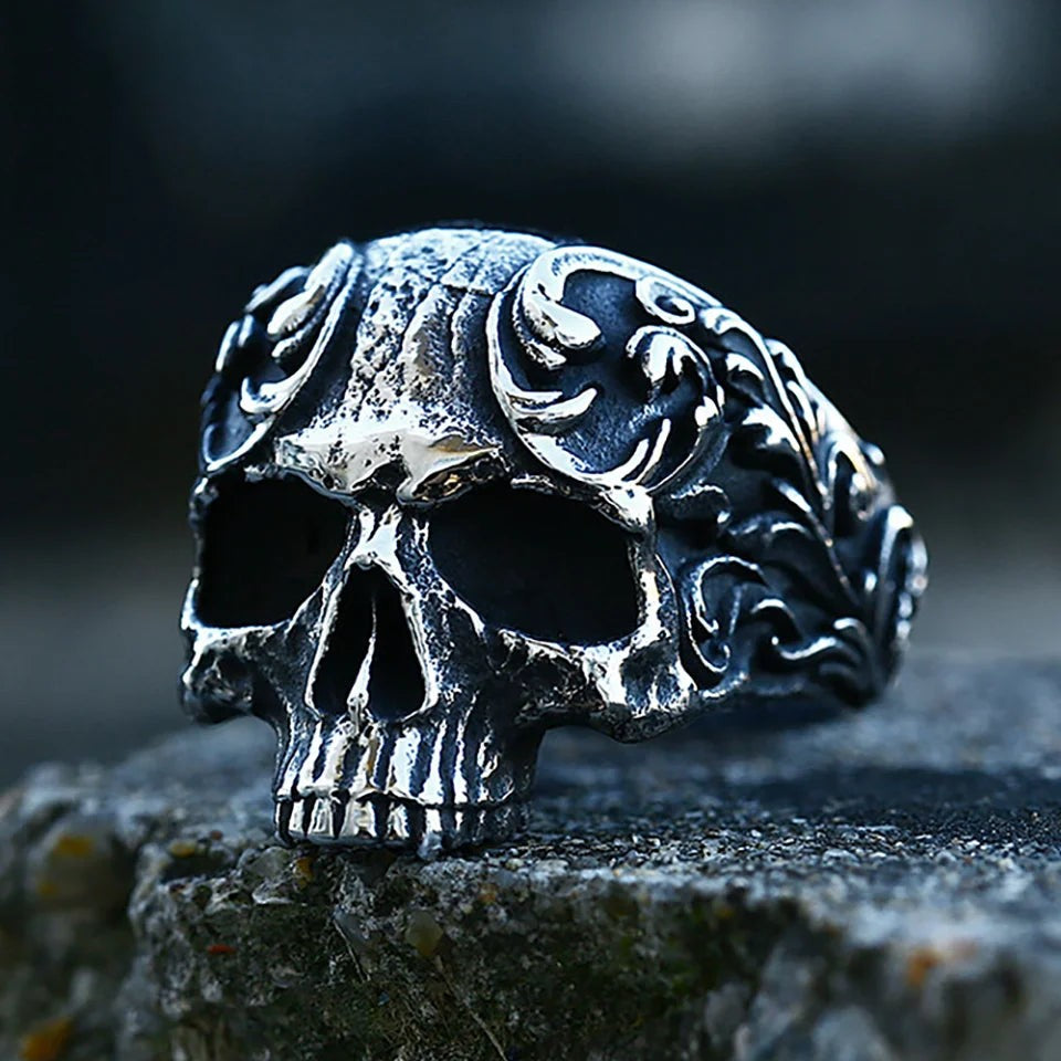 316L Stainless Steel Smile Cry Face Ring Punk Couple Ring Men Women
