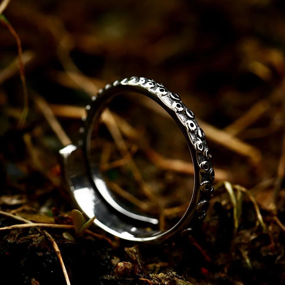 Gothic Octopus Tentacle Ring 316L Stainless Steel – Pirate Punk Biker Ring