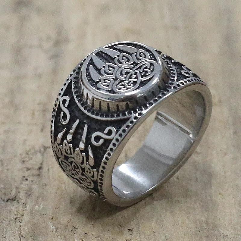 TOGA PULLACN Stainless Steel Egyptian Ankh Cross Finger Rings Punk Jewelry for M