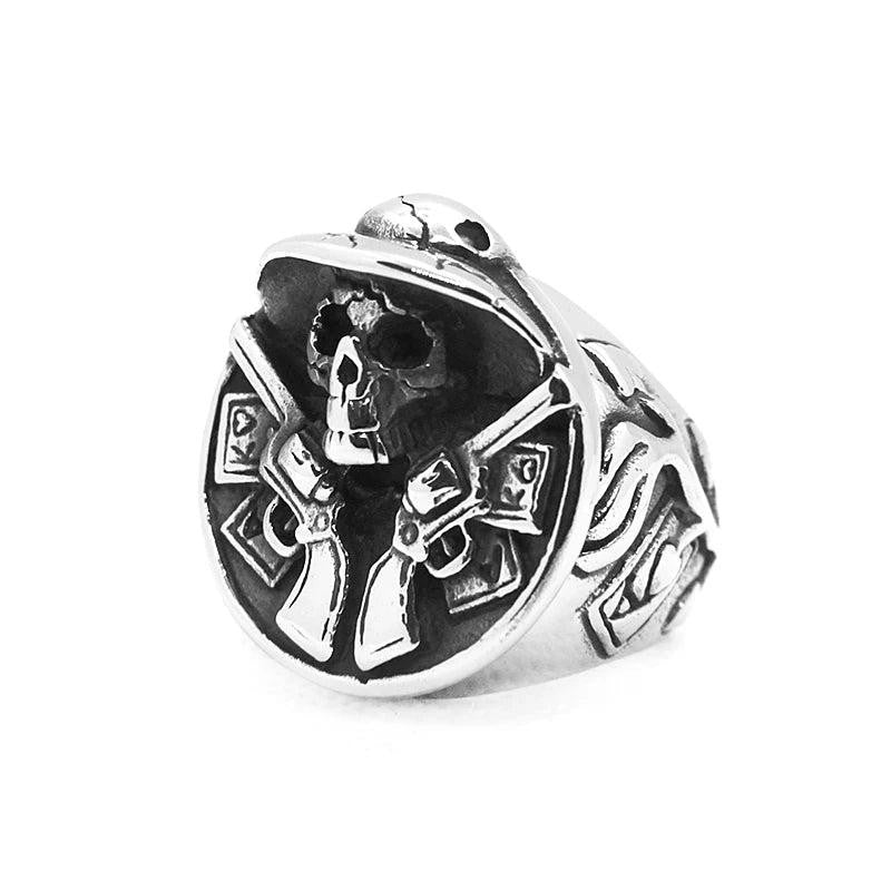 1️⃣ Jason Mask Ring Punk Horror Stainless Steel Biker Ring for Men Black Retro J