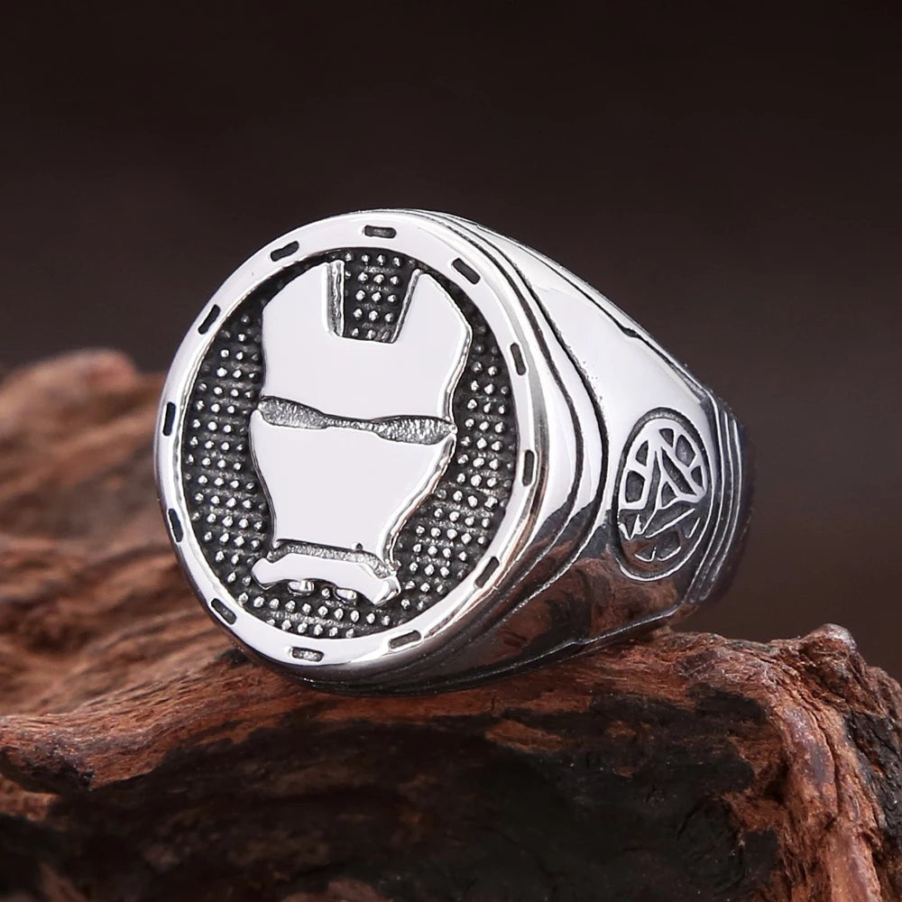 1️⃣ Movie Mask Ring 316L Stainless Steel Gothic Punk Biker Ring Men