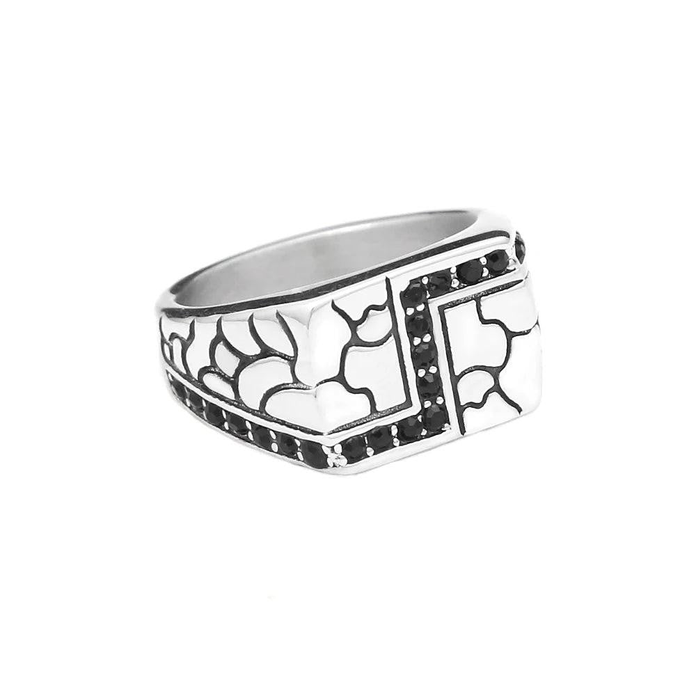 2️⃣ Creative Pattern Ring Stainless Steel Punk Fashion Ring Men Women