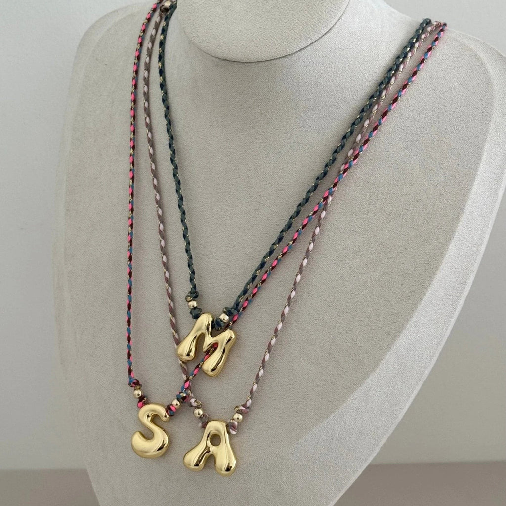 Handmade Stainless Steel Balloon Initial Necklace A-Z Letter Gothic Jewelry Gift