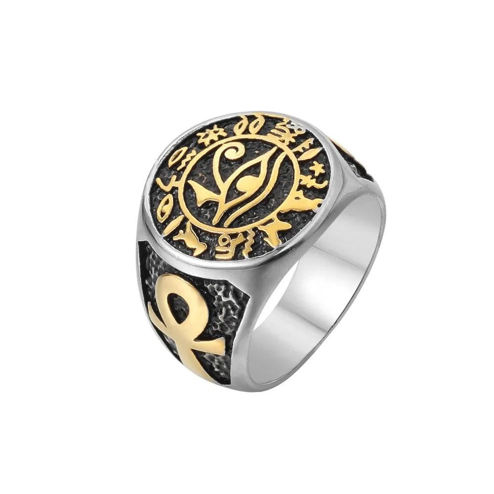 2️⃣ Creative Pattern Ring Stainless Steel Punk Fashion Ring Men Women