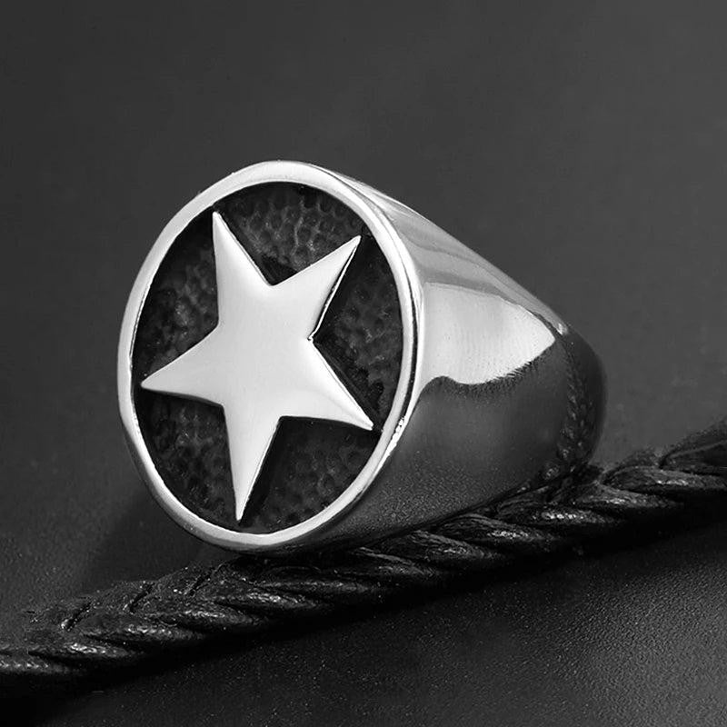 2️⃣ Creative Pattern Ring Stainless Steel Punk Fashion Ring Men Women