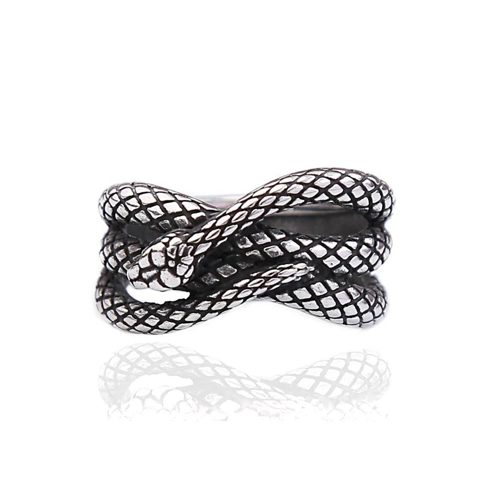 Vintage Snake Ring 316L Stainless Steel – Punk Animal Ring for Men Women