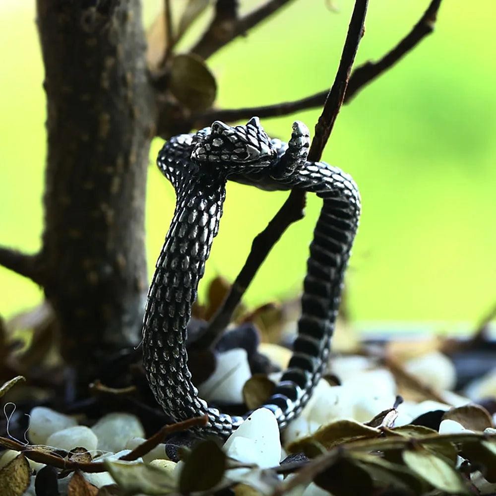 Vintage Cobra Rattlesnake Ring 316L Stainless Steel – Animal Ring Unisex